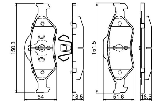 Kit de plaquettes de frein, frein à disque BP362 Bosch