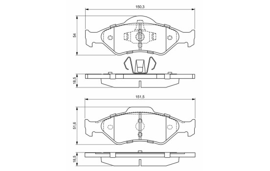 Kit de plaquettes de frein, frein à disque BP362 Bosch, Image 5