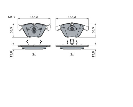 Kit de plaquettes de frein, frein à disque BP367 Bosch, Image 5