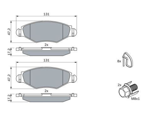 Kit de plaquettes de frein, frein à disque BP376 Bosch, Image 5