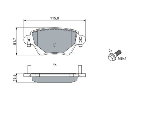 Kit de plaquettes de frein, frein à disque BP387 Bosch, Image 5