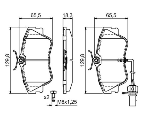 Kit de plaquettes de frein, frein à disque BP388 Bosch, Image 5