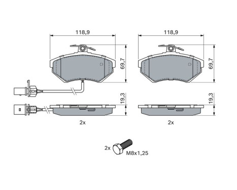 Kit de plaquettes de frein, frein à disque BP390 Bosch, Image 5