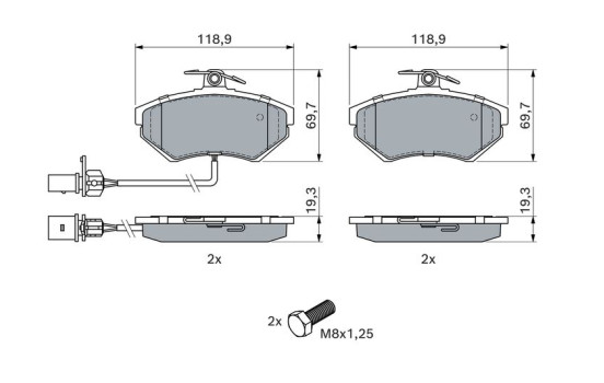 Kit de plaquettes de frein, frein à disque BP390 Bosch, Image 4