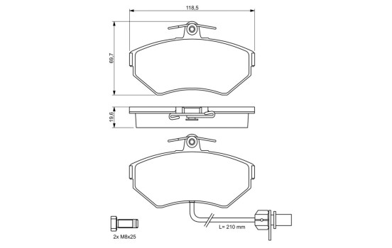 Kit de plaquettes de frein, frein à disque BP390 Bosch, Image 5