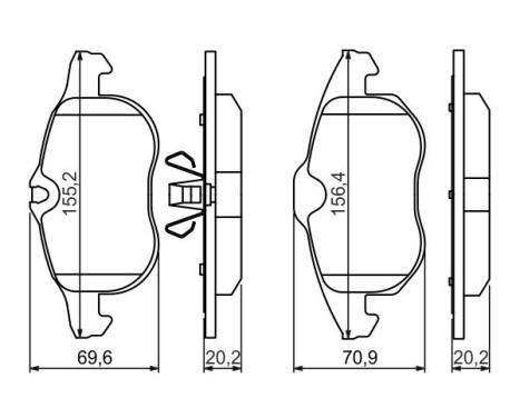 Kit de plaquettes de frein, frein à disque BP393 Bosch, Image 7
