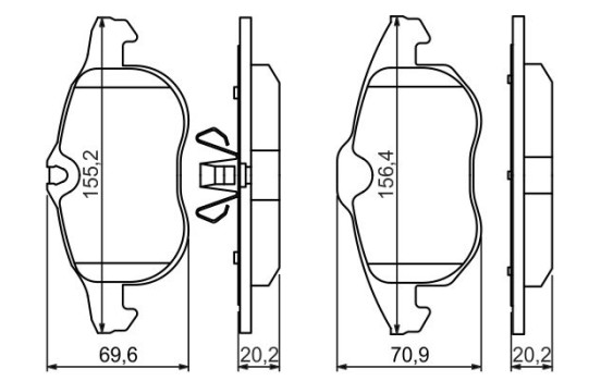 Kit de plaquettes de frein, frein à disque BP393 Bosch, Image 7