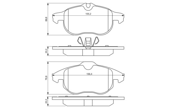 Kit de plaquettes de frein, frein à disque BP393 Bosch, Image 8