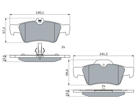 Kit de plaquettes de frein, frein à disque BP412 Bosch, Image 5