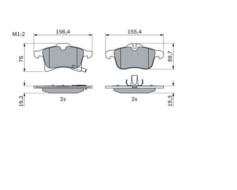 Kit de plaquettes de frein, frein à disque BP420 Bosch, Image 7