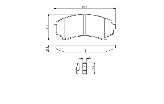 Kit de plaquettes de frein, frein à disque BP422 Bosch, Image 6