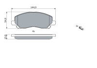 Kit de plaquettes de frein, frein à disque BP428 Bosch