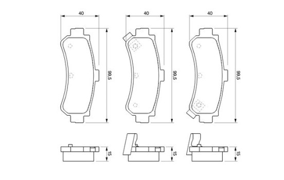 Kit de plaquettes de frein, frein à disque BP444 Bosch, Image 5
