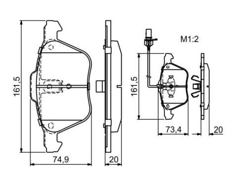 Kit de plaquettes de frein, frein à disque BP480 Bosch, Image 5