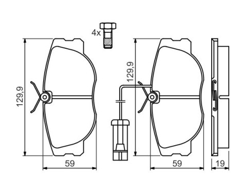 Kit de plaquettes de frein, frein à disque BP512 Bosch, Image 5