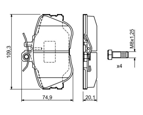 Kit de plaquettes de frein, frein à disque BP546 Bosch, Image 5