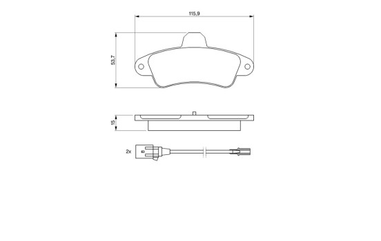 Kit de plaquettes de frein, frein à disque BP558 Bosch, Image 7