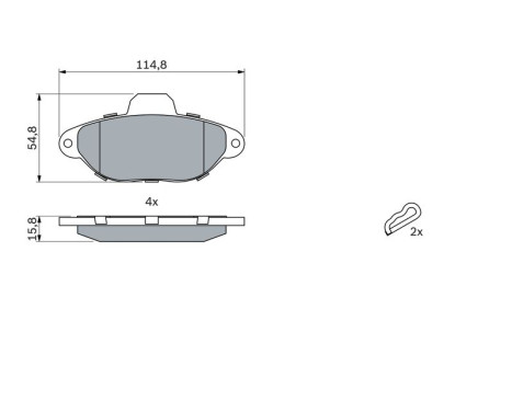Kit de plaquettes de frein, frein à disque BP571 Bosch, Image 5