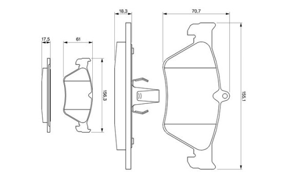 Kit de plaquettes de frein, frein à disque BP580 Bosch, Image 5