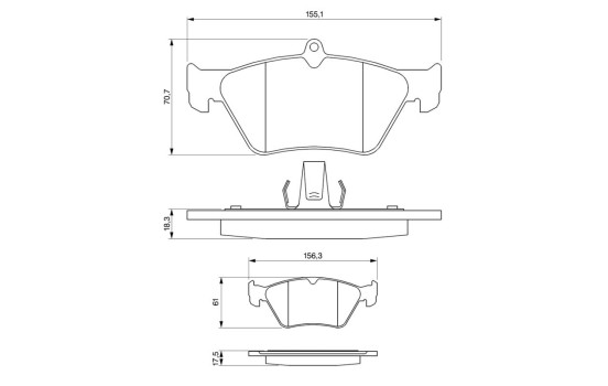 Kit de plaquettes de frein, frein à disque BP580 Bosch, Image 6