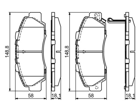 Kit de plaquettes de frein, frein à disque BP591 Bosch, Image 5
