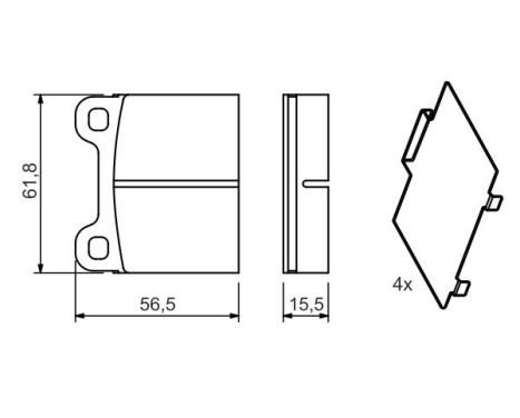 Kit de plaquettes de frein, frein à disque BP679 Bosch, Image 5