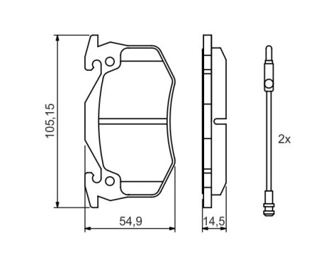 Kit de plaquettes de frein, frein à disque BP682 Bosch, Image 5