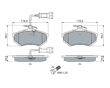 Kit de plaquettes de frein, frein à disque BP690 Bosch, Image 5