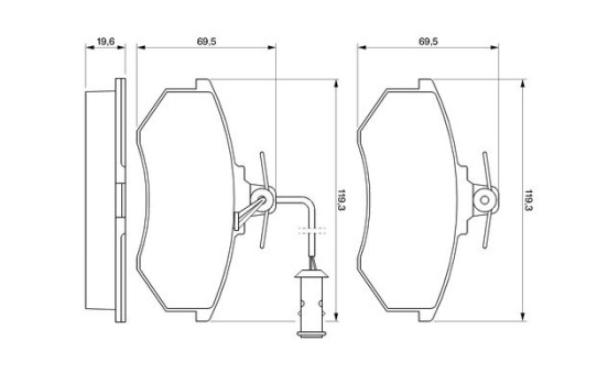 Kit de plaquettes de frein, frein à disque BP690 Bosch, Image 5