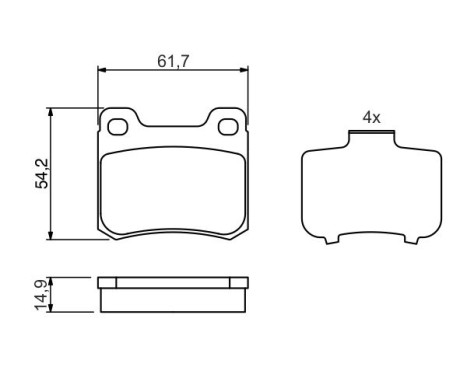 Kit de plaquettes de frein, frein à disque BP697 Bosch, Image 5