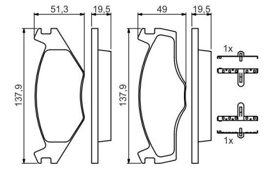 Kit de plaquettes de frein, frein à disque BP737 Bosch, Image 5