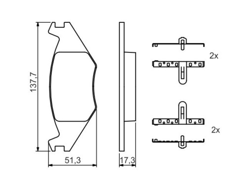 Kit de plaquettes de frein, frein à disque BP738 Bosch, Image 7