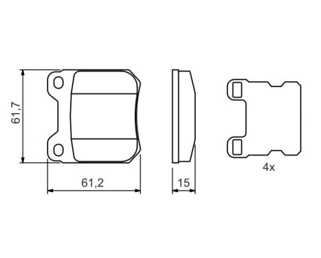 Kit de plaquettes de frein, frein à disque BP768 Bosch, Image 5