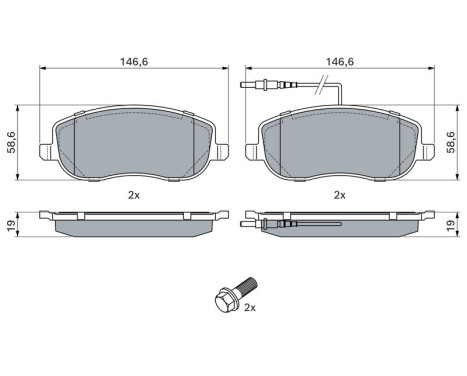 Kit de plaquettes de frein, frein à disque BP930 Bosch, Image 5