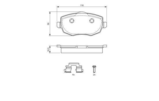 Kit de plaquettes de frein, frein à disque BP933 Bosch, Image 6