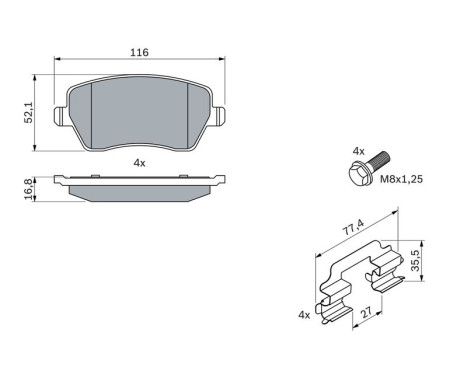 Kit de plaquettes de frein, frein à disque BP936 Bosch, Image 5