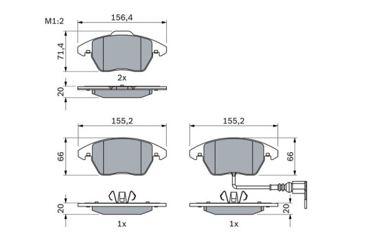 Kit de plaquettes de frein, frein à disque BP938 Bosch, Image 5