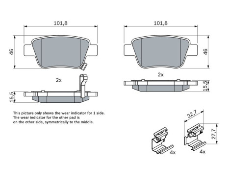 Kit de plaquettes de frein, frein à disque BP939 Bosch, Image 5