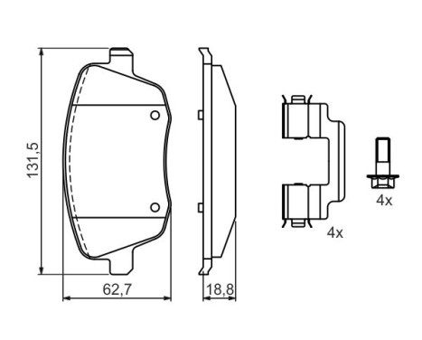 Kit de plaquettes de frein, frein à disque BP967 Bosch, Image 5
