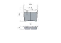 Kit de plaquettes de frein, frein à disque BP968 Bosch