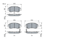 Kit de plaquettes de frein, frein à disque BP969 Bosch