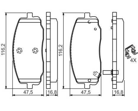 Kit de plaquettes de frein, frein à disque BP974 Bosch, Image 5