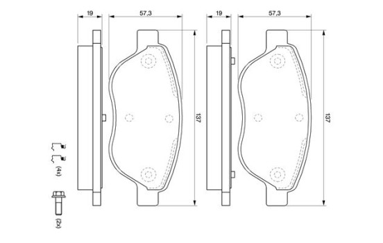 Kit de plaquettes de frein, frein à disque BP984 Bosch, Image 5