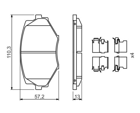 Kit de plaquettes de frein, frein à disque BP990 Bosch, Image 7