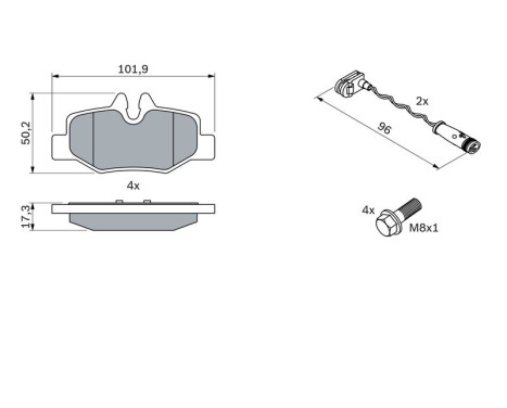 Kit de plaquettes de frein, frein à disque BP992 Bosch, Image 5