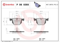 Kit de plaquettes de frein, frein à disque BREMBO XTRA LINE P 06 039X