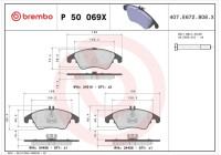 Kit de plaquettes de frein, frein à disque BREMBO XTRA LINE P 50 069X