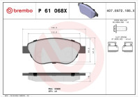 Kit de plaquettes de frein, frein à disque BREMBO XTRA LINE P 61 068X
