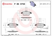 Kit de plaquettes de frein, frein à disque BREMBO XTRA LINE P 85 075X