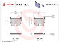 Kit de plaquettes de frein, frein à disque BREMBO XTRA LINE P 85 152X